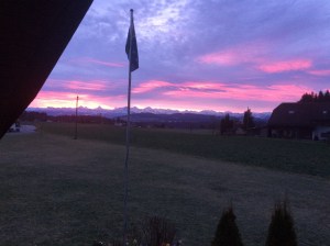 The sunrise this morning, from our bedroom window