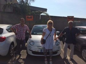 Leo, Bossy and Tony with our hire car :)